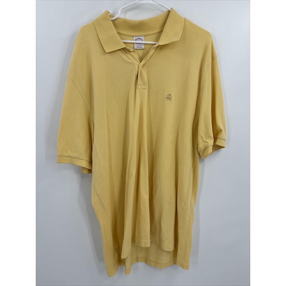 Brooks Brothers Performance  Polo Shirt Men's XL Yellow Original Fit
